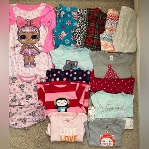 Girls Size S small 6 Carter’s, LOL Surprise, Cat & Jack pajamas fleece pants lot